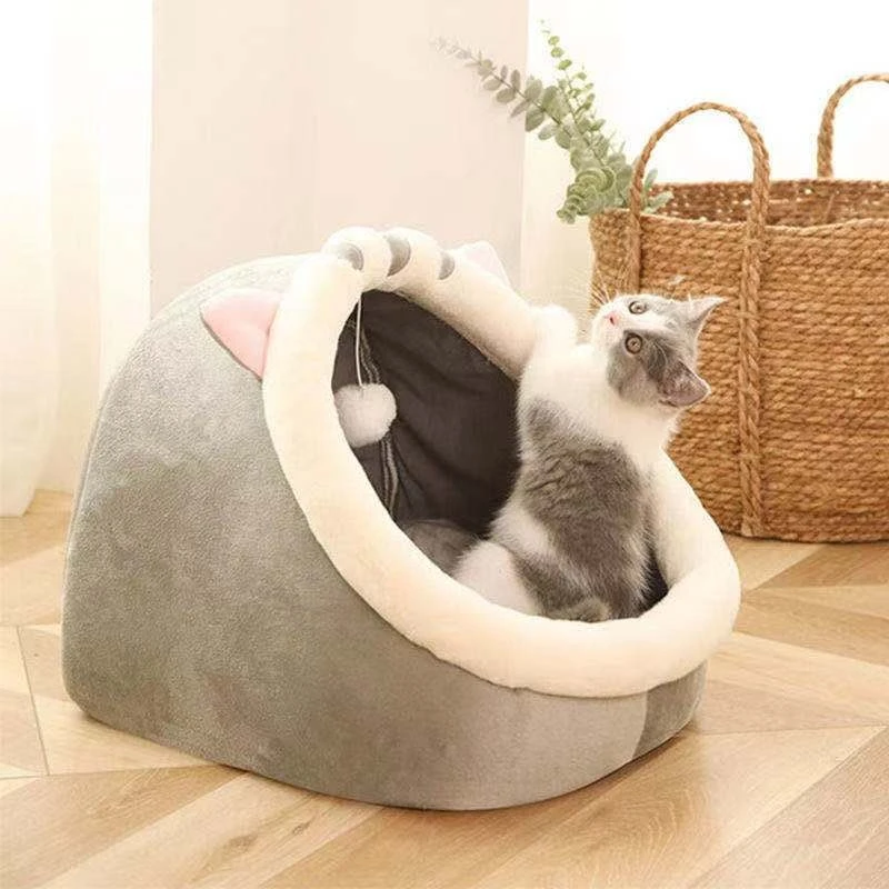 Pet Cat Nest Four Seasons Universal Semi Closed Package Cute Cat Nest Winter Warm Pet Sleeping Supplies Cat House Pet Supplies