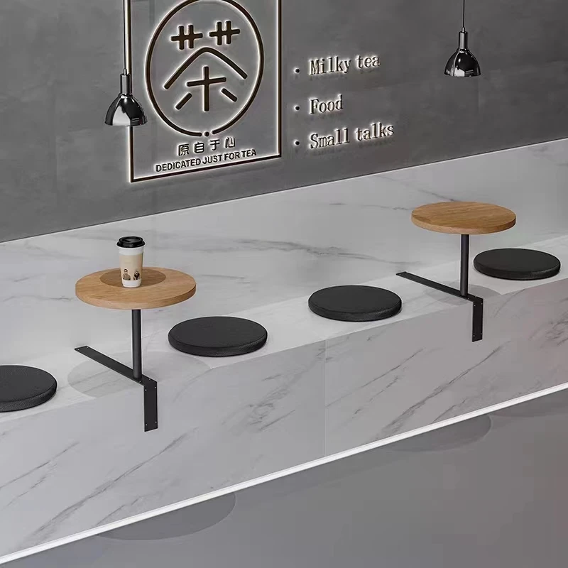 

Creative booth wall mounted small round table milk tea shop, bakery, coffee shop wall decoration