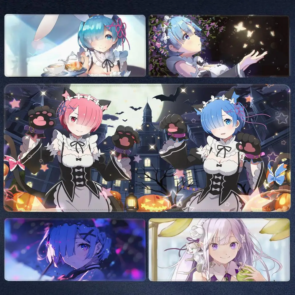 

Manga Mouse Pad Re Zero Rem Emilia Mousepad Gaming Accessories Speed Keyboard Gamer Rubber Mat Anime Rug Full Gamer Pad