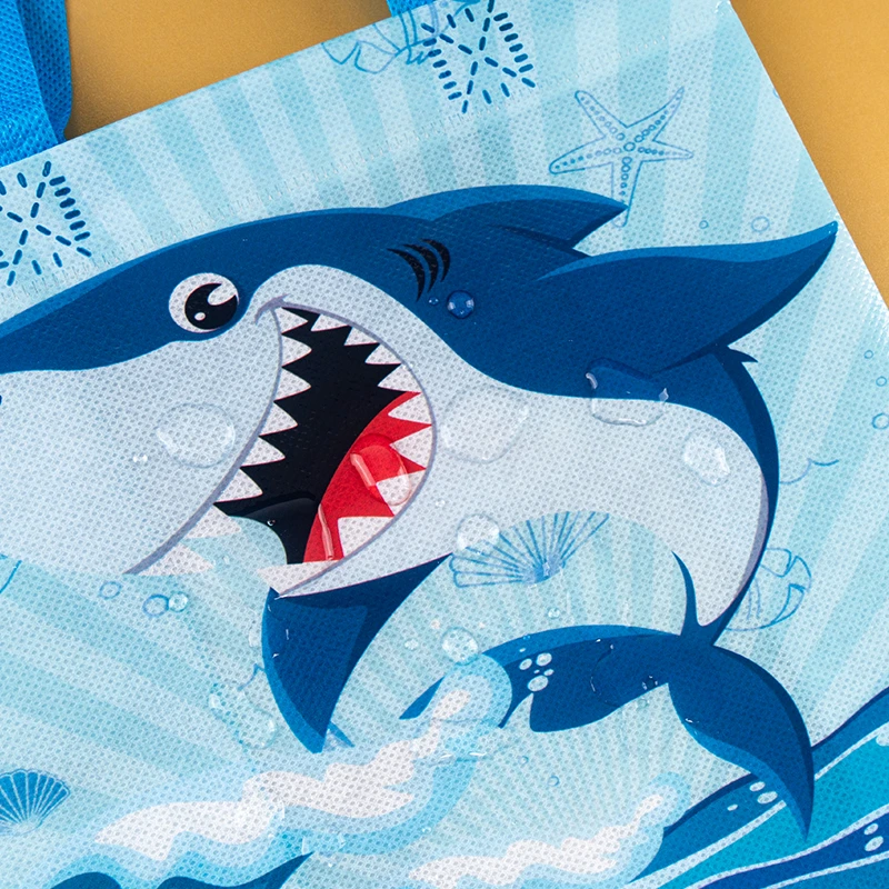 12/24Pcs Shark Theme Candy Box Favor Cookie Gift Bag with Stickers Kids Ocean Animal Birthday Party Decor Baby Shower Supplies