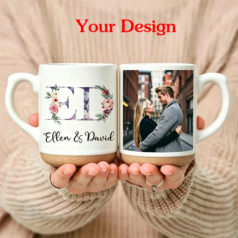 Personalised Your Photo Enamel Mug Custom NAME IMAGE TEXT Ceramic Cup Customize Coffee Mugs, Tea Cups Mothers Day Wedding Gif