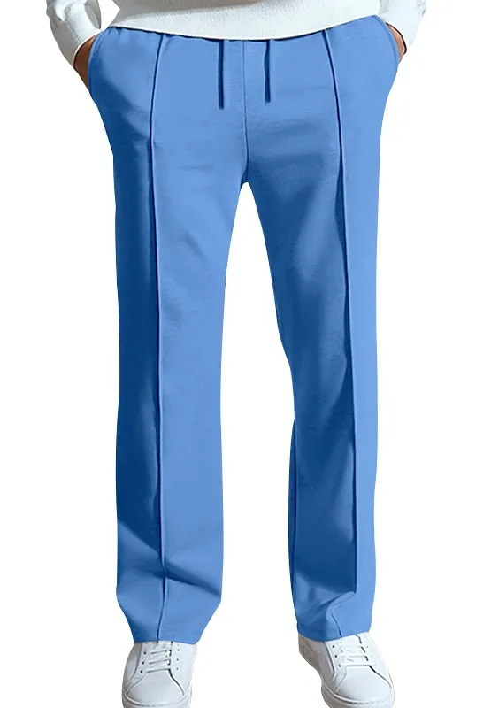 None Men's Solid Drawstring Straight Pants 7
