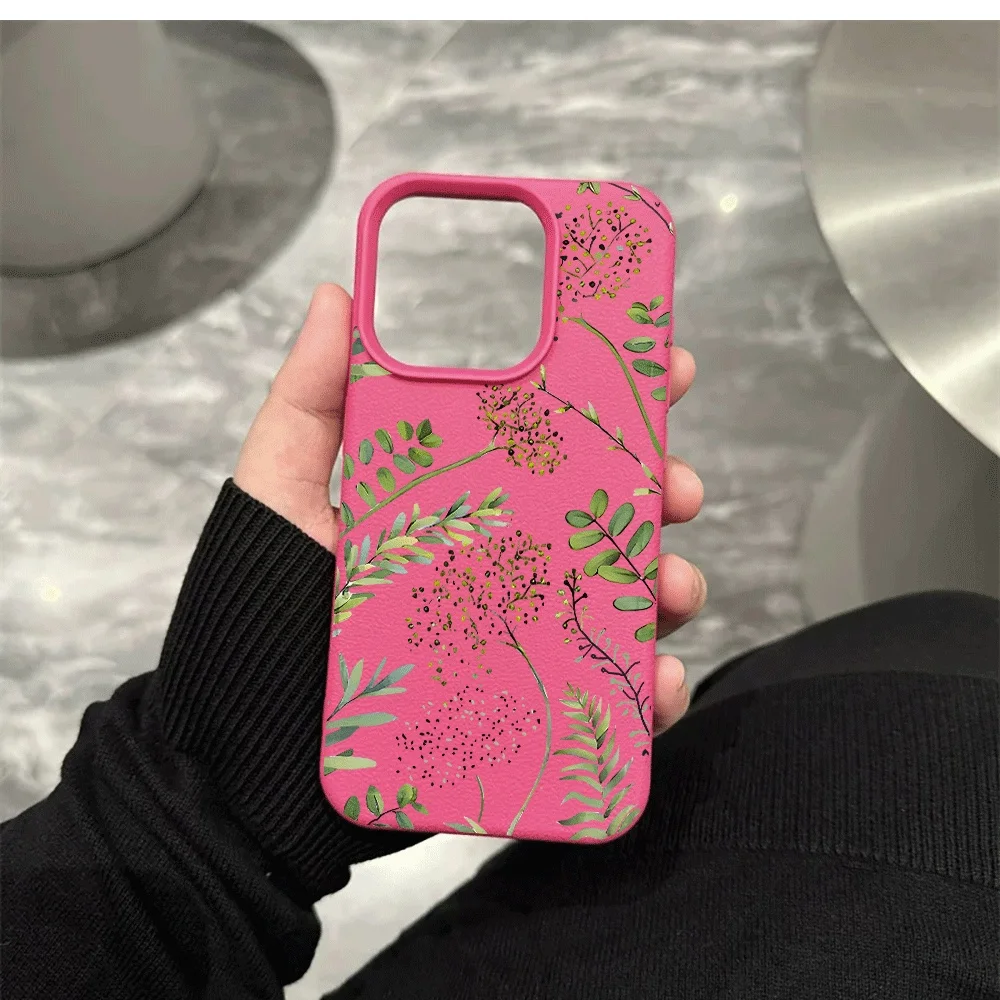 Fernblätter-Handyhülle für iPhone 17 16 15 14 13 12 11 Pro Max 16 15 14 Plus 17 16 15 14 13 12 11 Pro 17Air Silikon-Matt-Cover – Detail 11