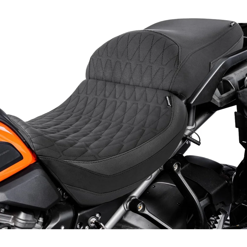 

Complete Motorcycle Seat Front Rear Rider Passenger Cushion Pad Kit Black Compatible with 2021 2022 2023