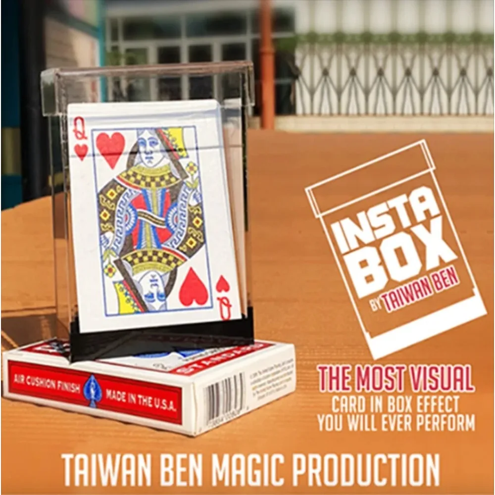 

Insta Box By Taiwan Ben Magic Tricks Card in Box Chosen Card Appear in Box Poke Magia Props Close up Street Illusion Gimmicks