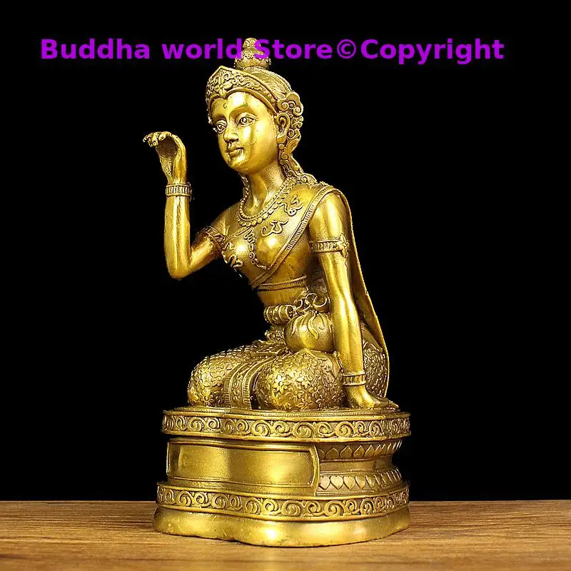 2025  Asia Thailand temple Nang Kwak Goddess of wealth Golden Buddha COPPER statue Bring wealth good luck for home store