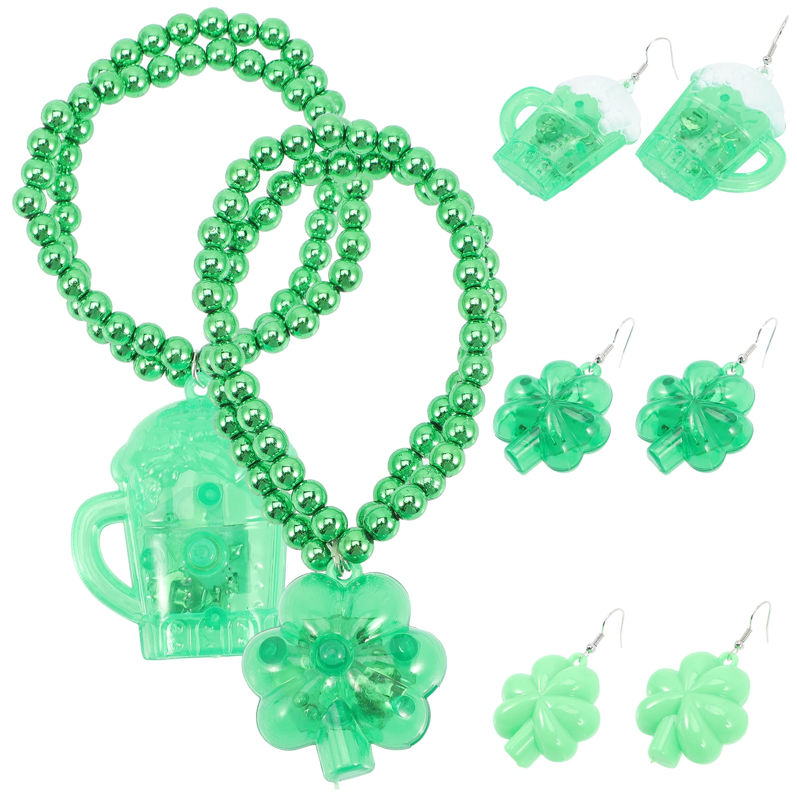 

Dangle Earrings Women LED Shamrock Bracelets St Patrick Fashion Jewelries Lightweight Party Accessories Everyday Wear