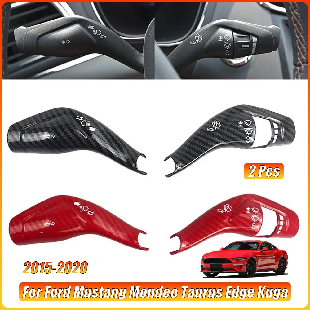 

2X LHD Car Shift Lever Wiper Rod Cover Trim Frame ABS for Ford Mustang 2015-2020 Mondeo Taurus Edge Kuga Interior Accessories