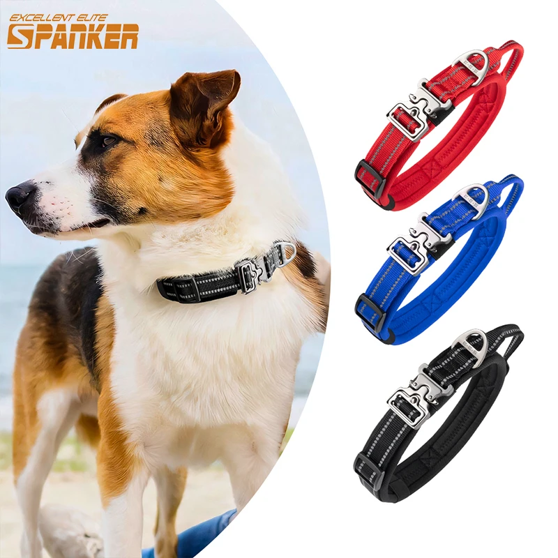 Adjustable Pet Dog Collars Reflective Nylon Puppy Collar Strong And Durable Neck Band  For Small  Medium and Large Dogs Outdoor