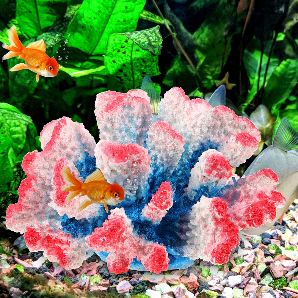 

2 Pcs Simulated Ornaments Vivid Color Realistic Aquarium Decorations Fish Tank Resin Coral Reef Artificial Pet
