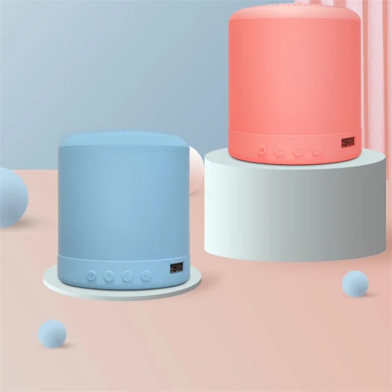 مكبر صوت بلوتوث أسطواني، صوت هاي فاي محمول، تصميم أنيق