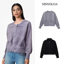 MSNOLOA Sweater Cardigan for Women jacket tricots Coat Knit Outerwears Autumn Winter 2024 Woman Fashion Knitwears Cardigan