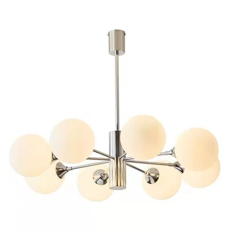 

Nordic Living Room Glossy Glass Chandelier, Silver Color, Living Room, Bedroom, Corridor, Room Decoration, Lighting, Chandelier