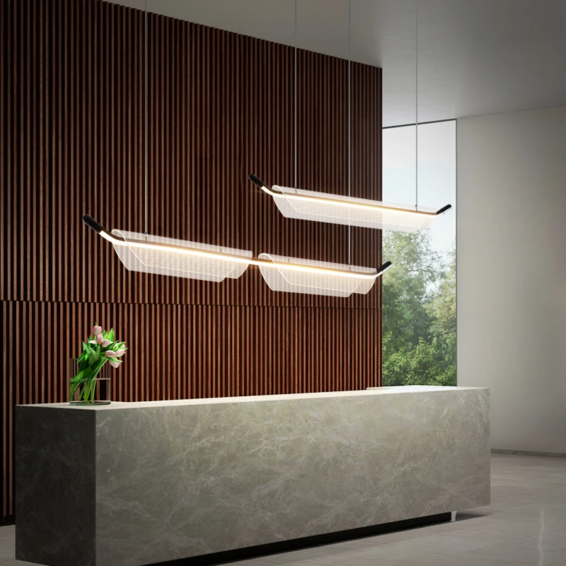 Minimalist Designer Restaurant Pendant Lamp Modern Creative Bar High-end Strip Dining Table Lighting Fixtures Kitchen Chandelier