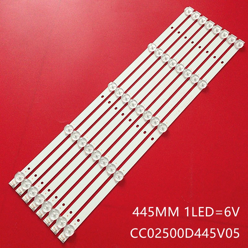 

8pcs 445mm ( 6V ) LED Strip CC02500D445V05 500C 5S1P 4X10 1210 For TH-LD50WE9 XYD50BALE-8815A LE-8822A 50A6 LE50U51A V500DJ4-QS1