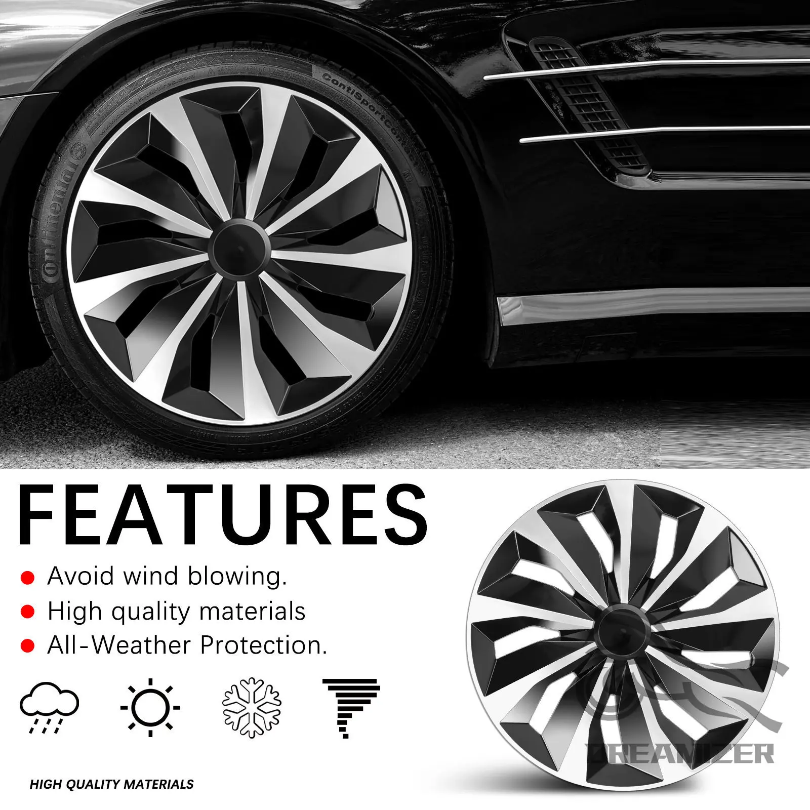 4PCS 15/16 Inch Universal Hub Caps For Toyota/Ford/ KIA/Honda/Volkswagen VW Replacement Wheel HubCap Full Rim Cover Accessories