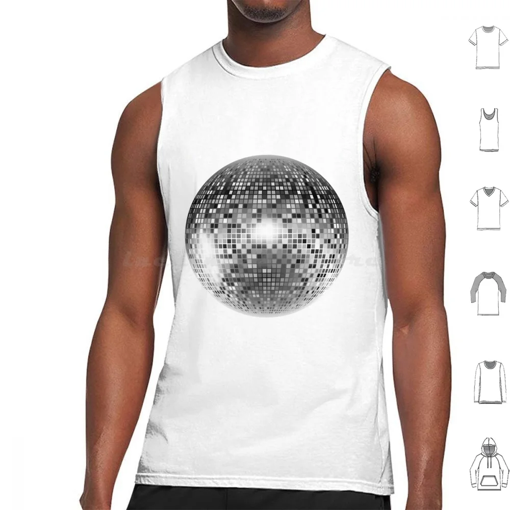 Y2K Shimmering Discoball Tank Tops Print Cotton Y2K Disco Discoball Shimmery Shimmering