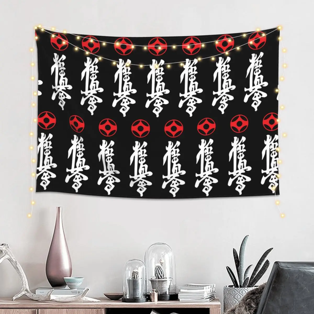 Kyokushin Kaikan Karate Symbol Kyokushinkai Dojo Tapestry Hippie Wall Hanging Aesthetic Home Decoration Tapestries Living Room