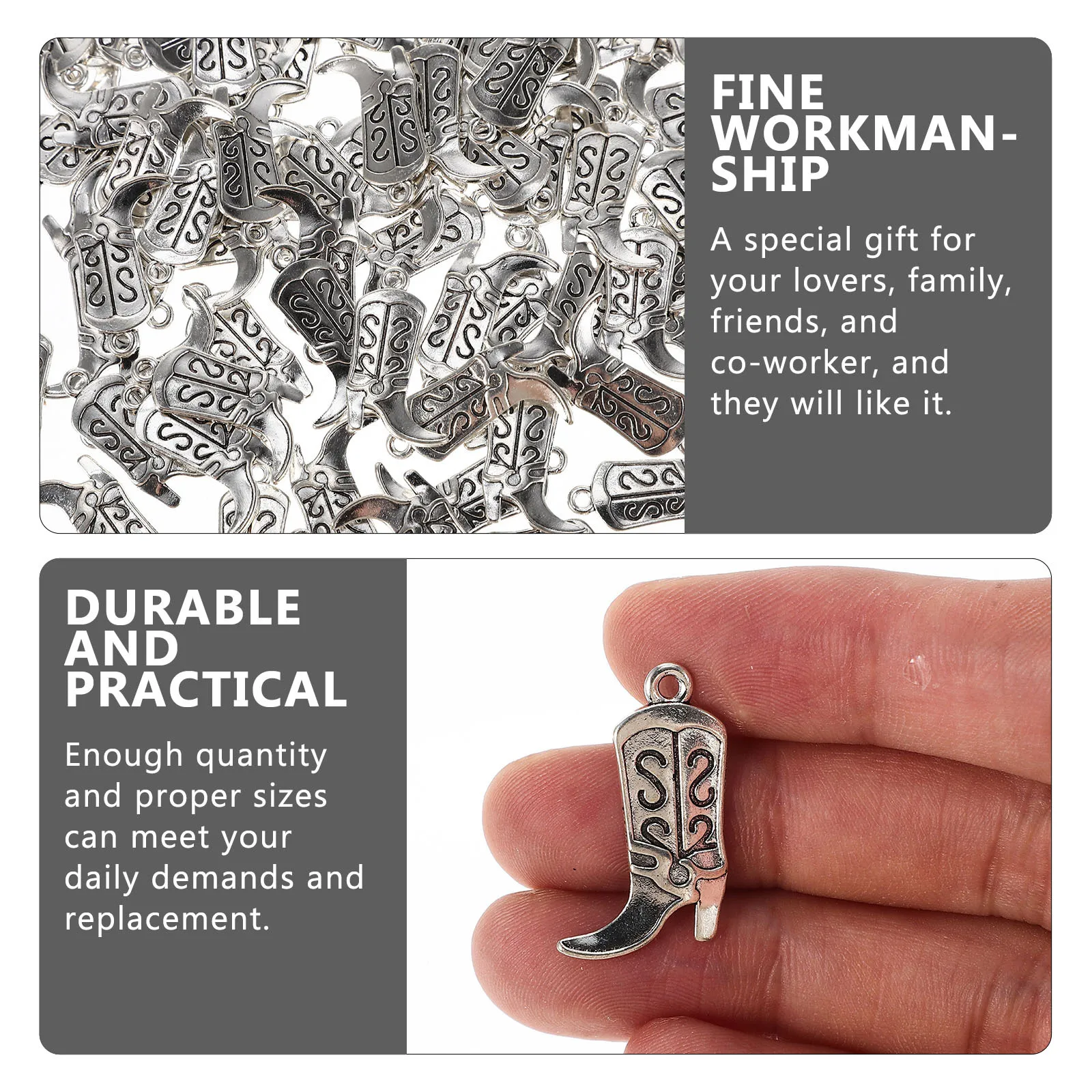 

100Pcs Alloy Boot Design Charms DIY Jewelry Pendants for Bracelet Necklace Key Ring Making Material Jewelry Charms