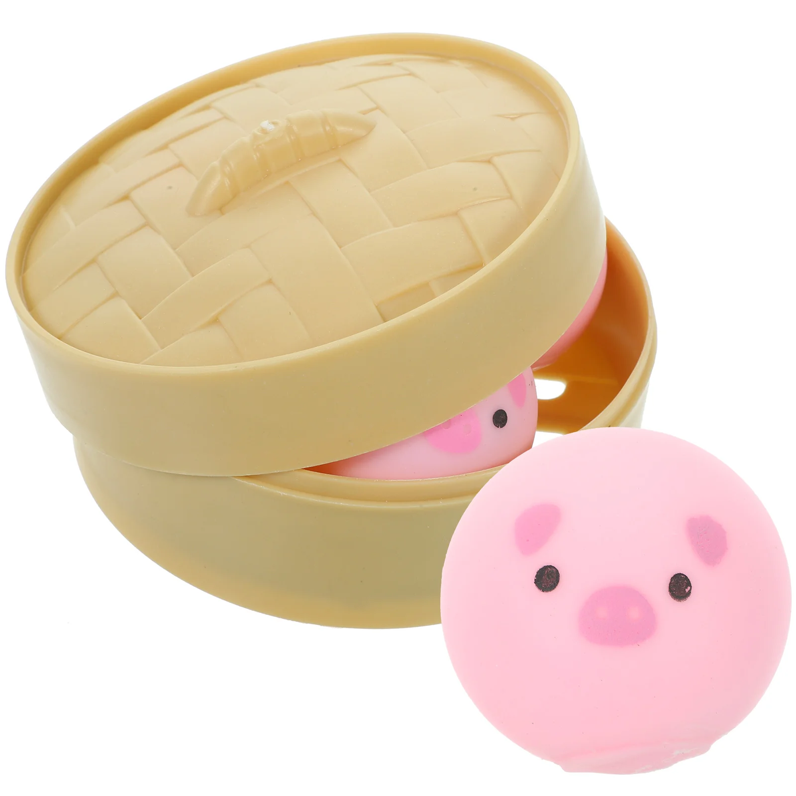 

1 Set of Fake Steamed Bun Toys Funny Fidget Toys Cartoon Pig Sensory Toys Ball stress balls