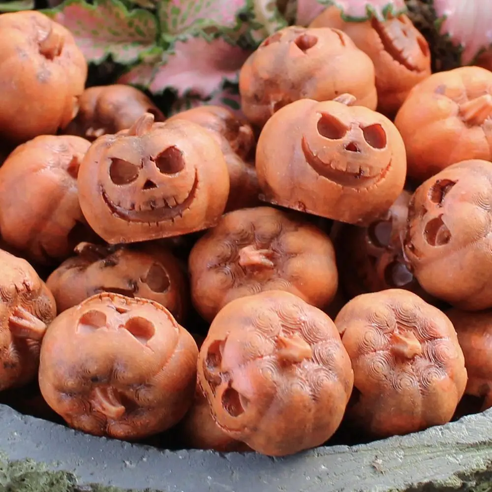 20PCS Resin Miniature Halloween Pumpkins Bonsai Ornament Micro Landscape Mini Pumpkin Ornament Scene Layout Desktop Decor
