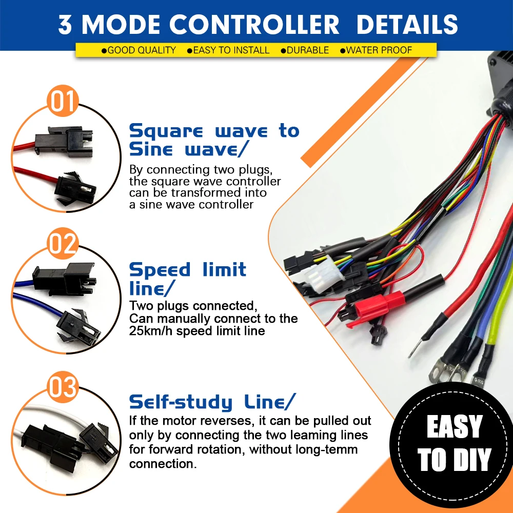 2000W-5000W 48V-72V E-Bike 3-m - Sine Wave Controller 48V 72V 80A recension och pris