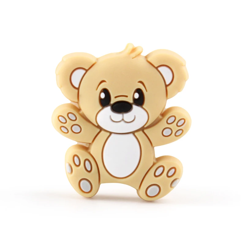 3D Bear Silicone Beads for DIY Keychains and Crafts