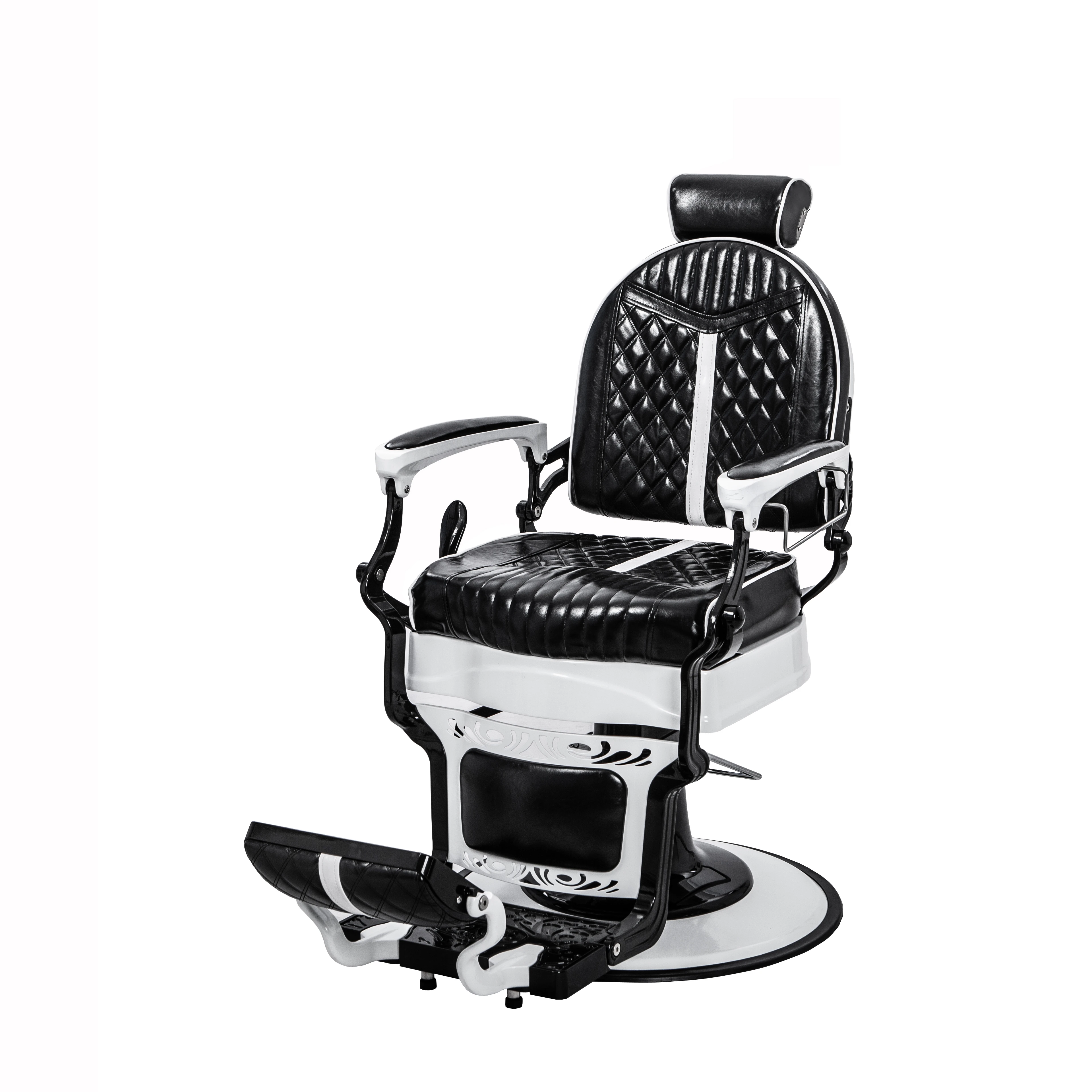 Reclining Heavy Duty Hydraulic Pump Barber Chair 360 Degree Rotation Modern Design PU Leather Black For Barber Shop Hair Salon