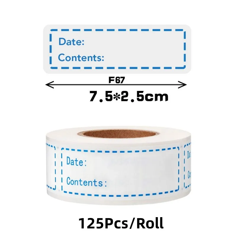 주방 날짜 롤 용지 라벨, 방수 식품 보관 스티커, 이동식 보관 스티커, 냉동고 라벨