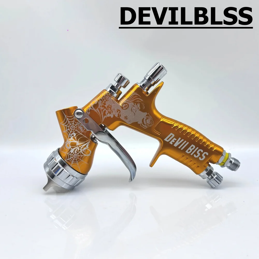 

Tpaitlss Car Paint Spray Gun TE20 1.3/1.8mm Nozzle 600ml Cup HVLP GTl Pro Car Paint Tool Pistol for DEVILBLSS
