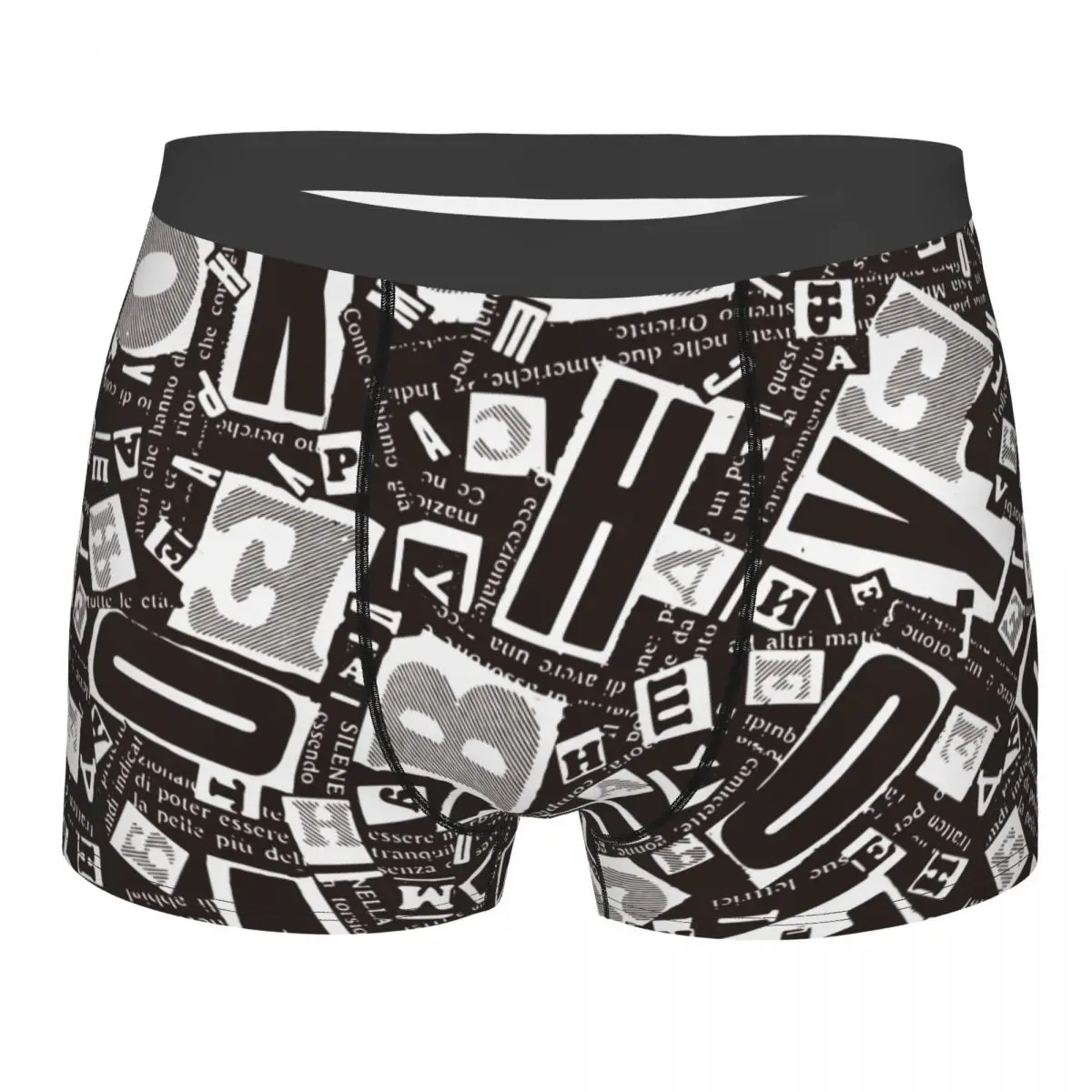 Urban Retro Style Man Underwear Graffiti Letters Boxer Briefs Shorts Panties Funny Soft Underpants for Homme