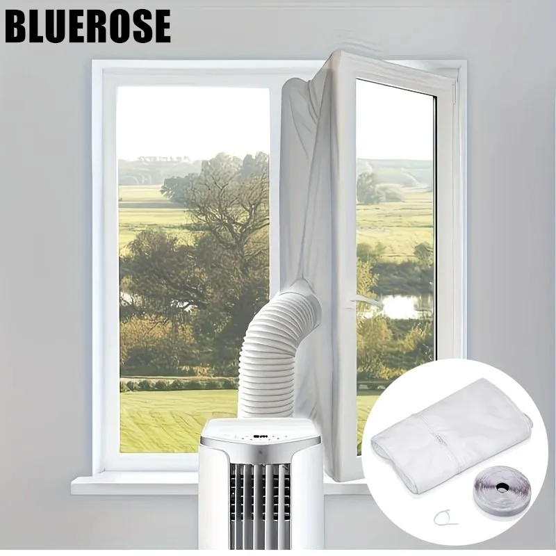 Universal Window Seal for Mobile Air Conditioner Window Kit Work with Portable AC Air Exchange Guards with Zip Adhesive Fastener