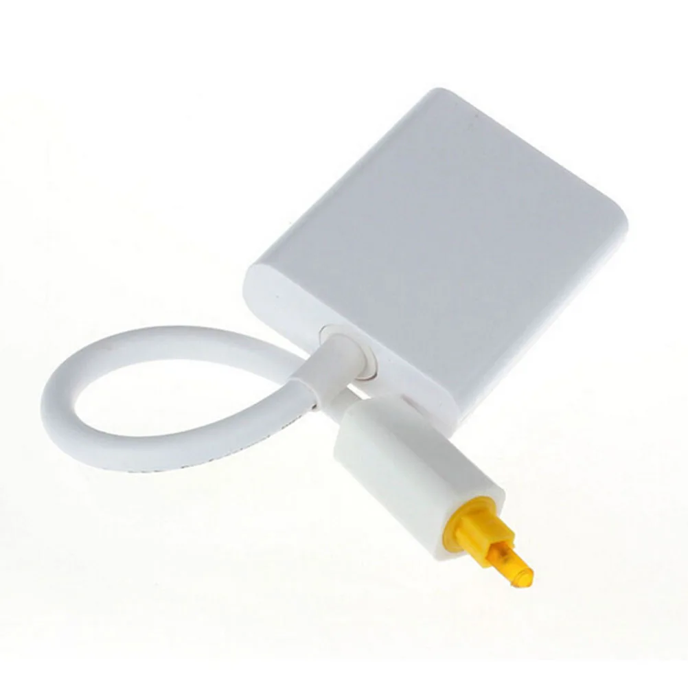 

1X2 Digital Optical Audio Splitter 1 Input 2 Outputs White Gold-Plated Terminal Non-Magnetic Shell Signal Reduction Adapter For