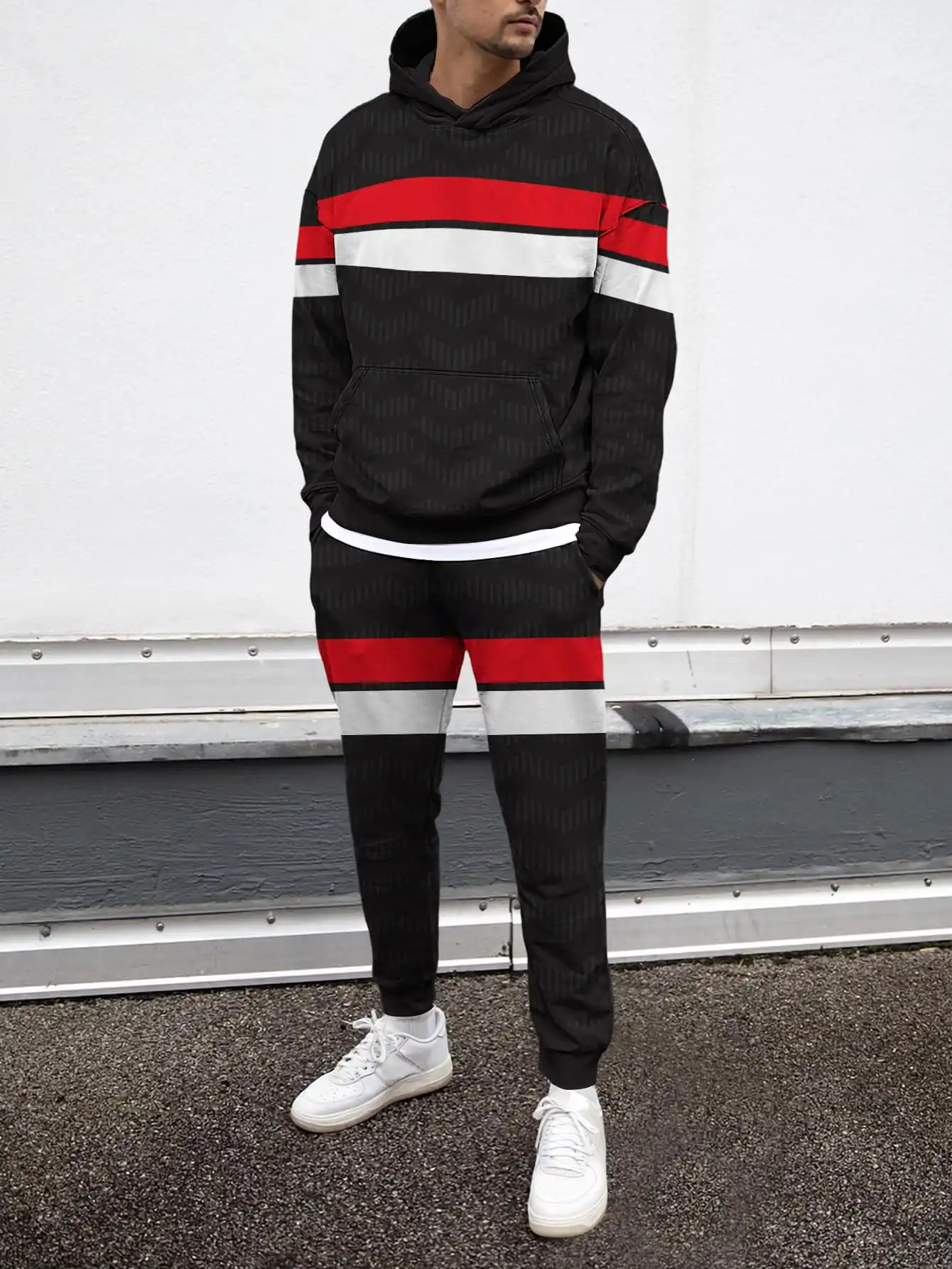 

Motion Geometry Men Creative Art Design 3D Print Clothes Harajuku Style Tracksuit Hoodie Trouser 2Pc Sets 2025 New Arrival Loose