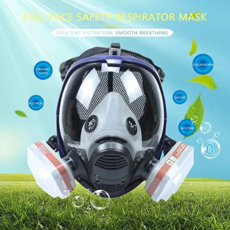 Full Face Paint Gas Mask 6800 Respirator Chemical Mask with Carbon Filter Cartridge Full Protective Spray Welding Industry