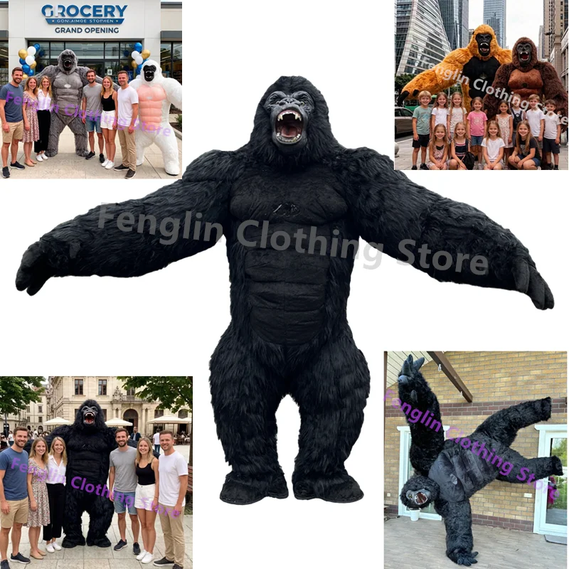 Cartoon-Puppen-Kostüm 2,6 Meter Aufblasbares Gorilla-Maskottchen-Kostüm Cartoon-Puppe King Kong Plüsch-Party-Werbung und Rollenspiel