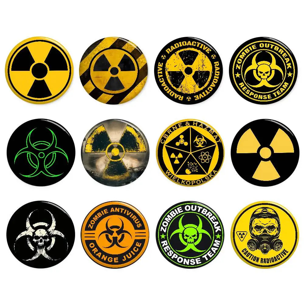 

Attention Radiation Symbol Anime Button Pin Handmade Brooch for Clothes Cartoon Badge Backpack Decoration Jewelry Accessories