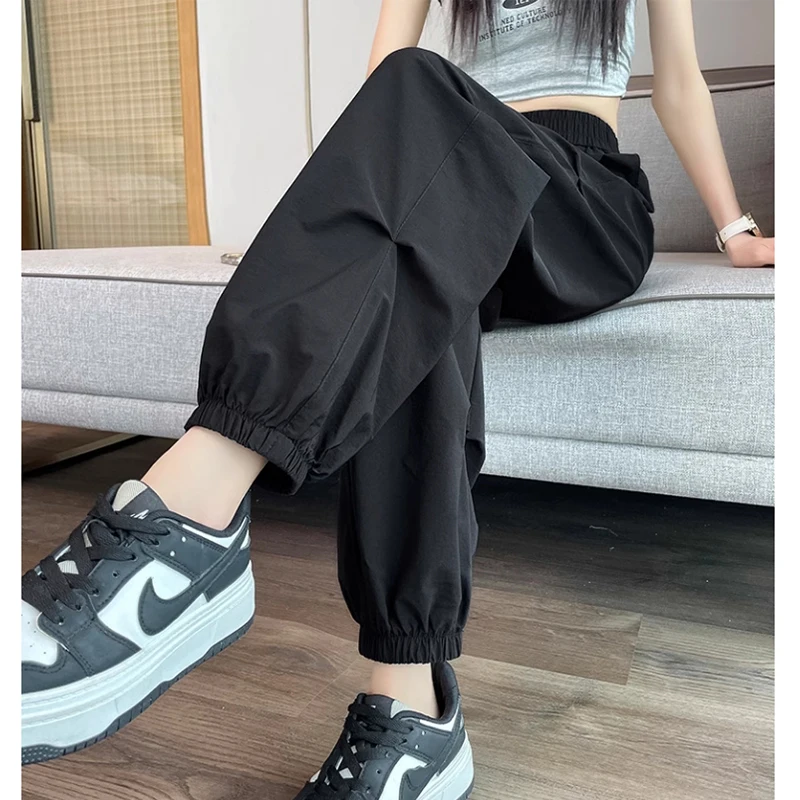 

Plus size High waisted straight leg man work pants for women in summer loose and wide leg pants small casual floor pants