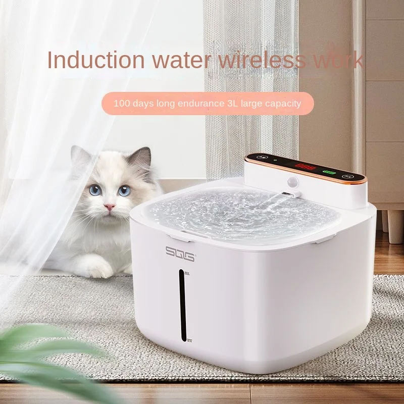 

Водяной фонтанчик для кошек, автоматический диспенсер для воды с аккумулятором, с питанием от USB, для домашних питомцев