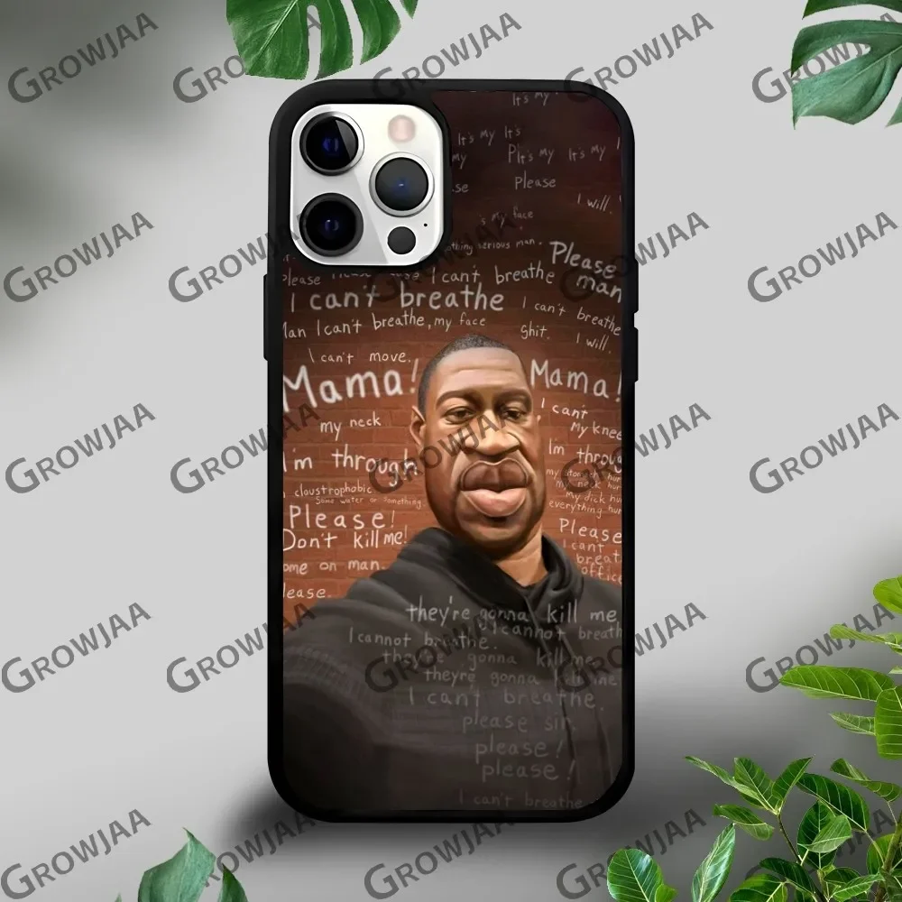 G-George F-Floyd I Cant Breathe Phone Case For IPhone 16 15 14 13 12 11 Pro Xs Max Mini Plus Celulares Hard Funda