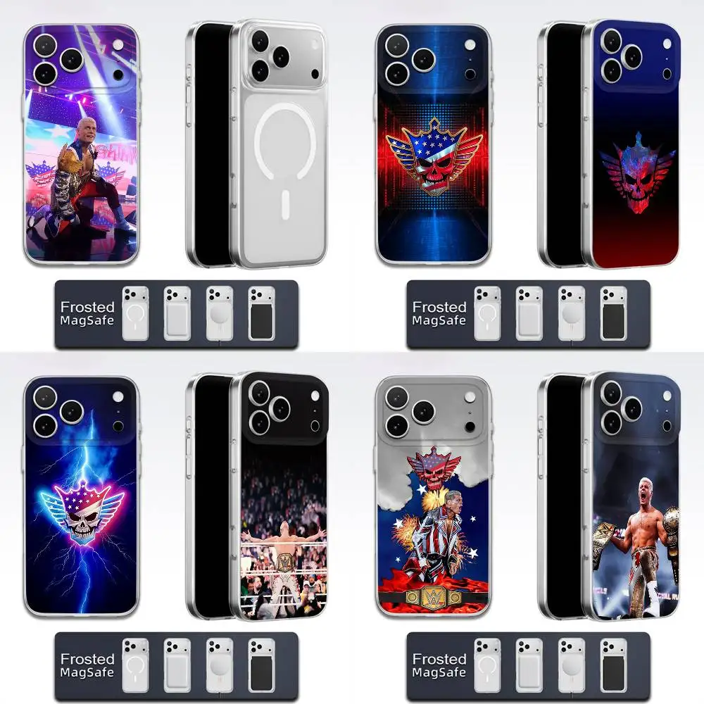 

Phone Case For iPhone 17,16,15,14,13,12,11,Pro,Max,Plus,E,Air,Mini Magsafe Transparent Wrestler C-Cody Rhodes