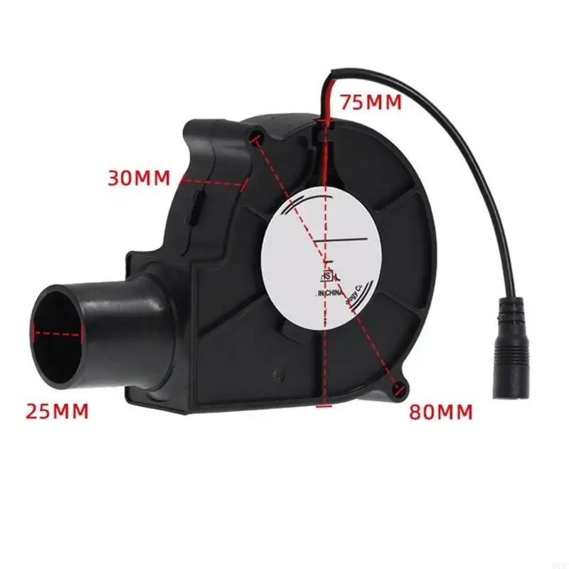 WXTC 7530 شواء مروحة نفخ 75x30 مللي متر منفاخ الطرد المركزي مروحة التبريد 3700 دورة في الدقيقة 12 فولت مروحة كهربائية تحمل الكرة