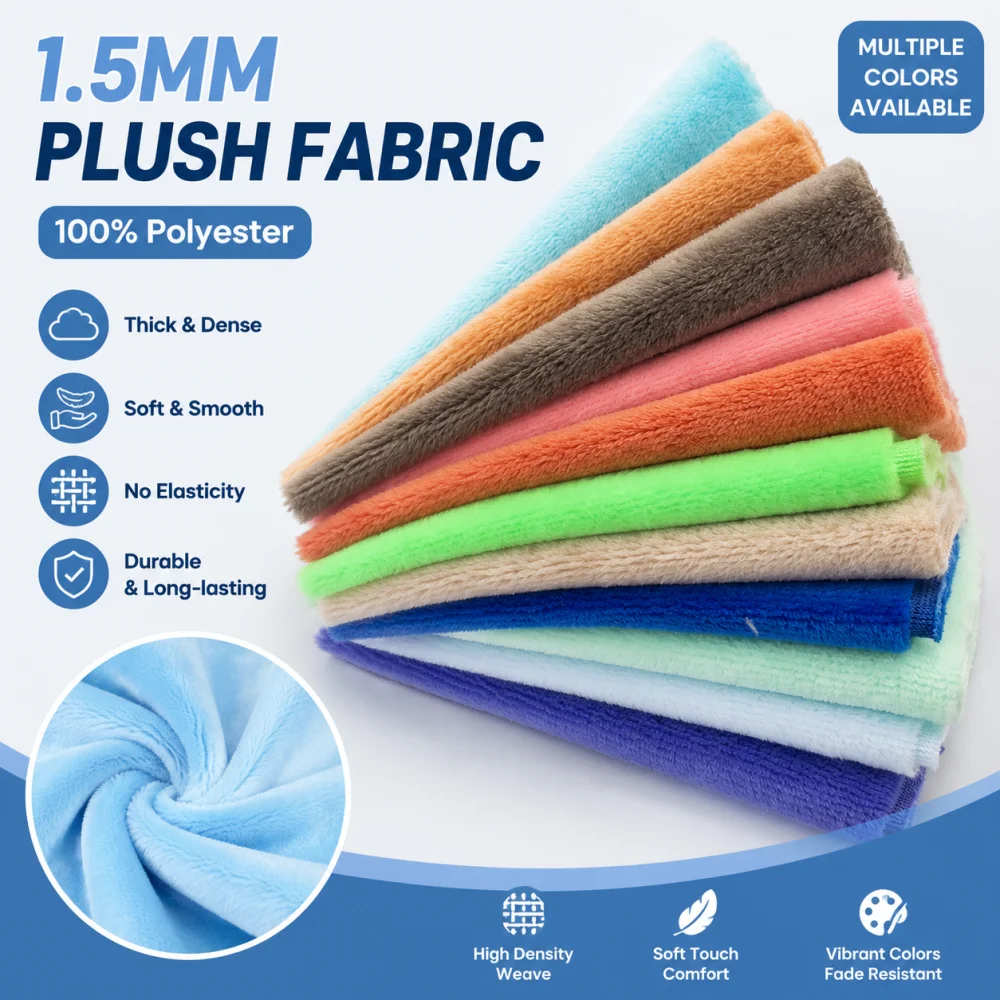The Best-selling1.5mm Mink Scarf Fabric Is Made Of Polyester Soft Plush Fabric Sewn By Meter Suitable For Plush Doll Hair Fabric