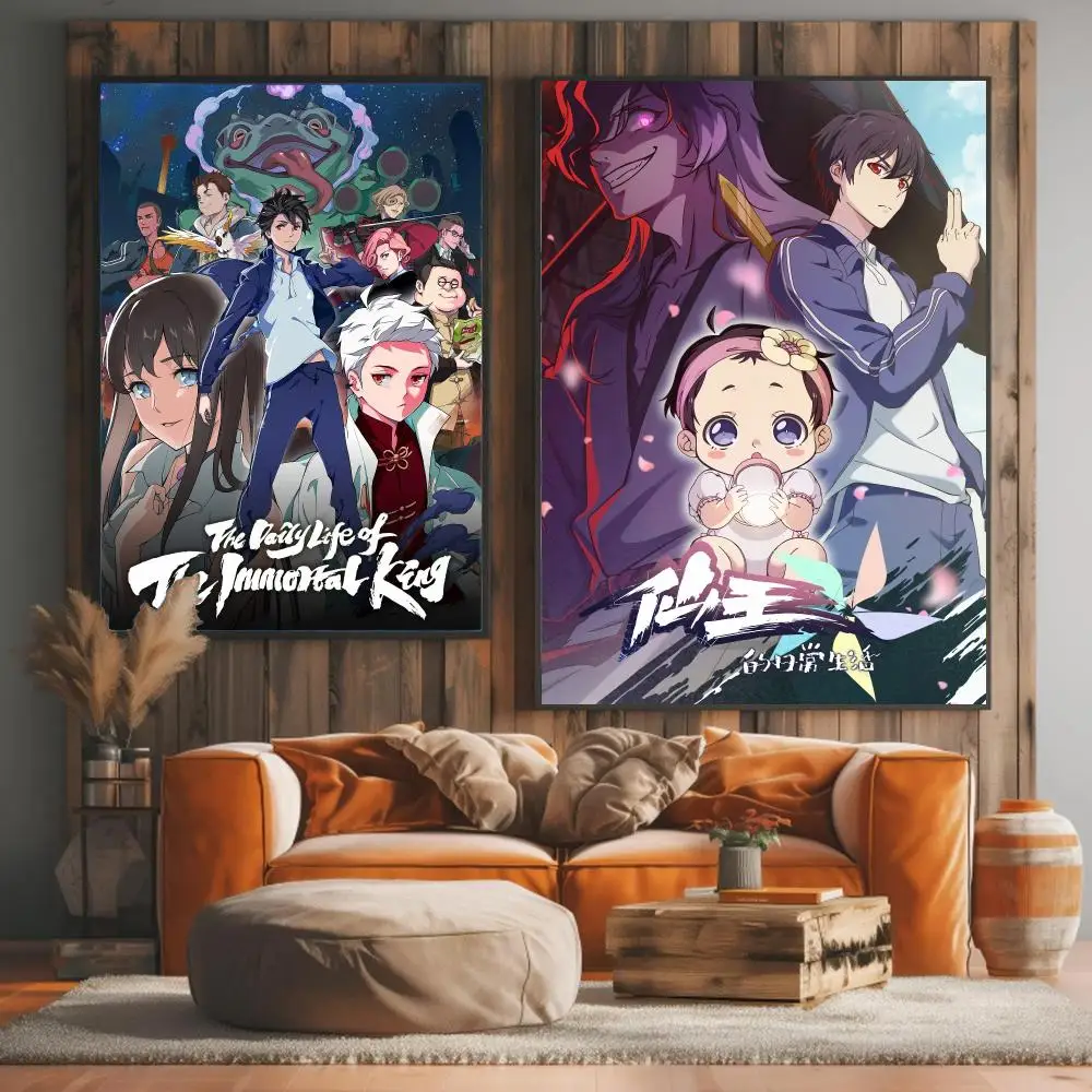 anime T-The Daily Life of the Immortal King-G Painting Calligraphy Artwork for Living Room Bedroom Office Home Decor
