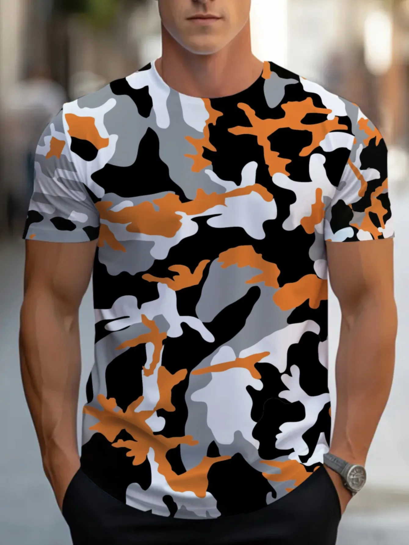 الكبار ثلاثية الأبعاد عالية الجودة التمويه تي شيرت رجالي للأنشطة الخارجية مثالية للرياضة و لباس غير رسمي الصيد ملابس للرجال