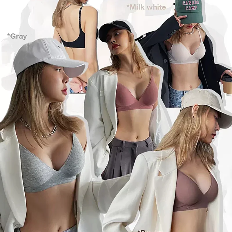 New Women Sexy Adjustable Shoulder Strap Seamless Bra Lady Solid Simple Full Cup Underwear Female Soft Breathable Wireless Bra