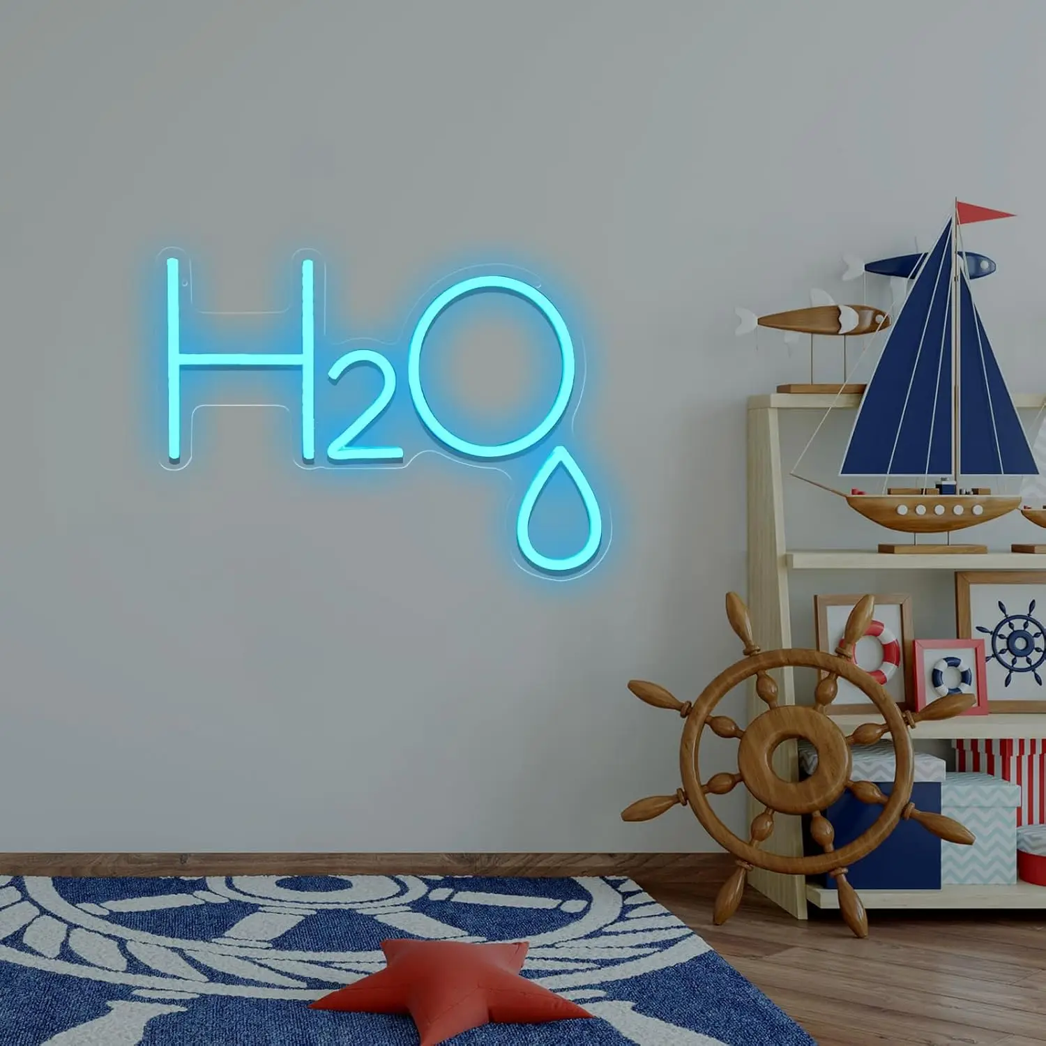 Water Neon Sign USB Dimmable LED Neon Light for Bedroom, Dorm, Lab, Classroom Dimmable Acrylic Science Wall Light