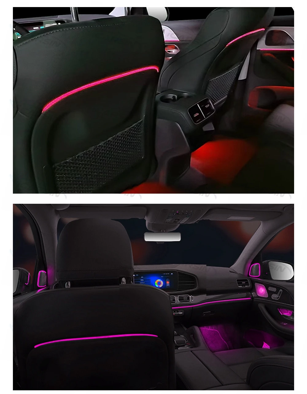 iCarsin Upgrade 64 Colors LED Car Ambient Lighting For  W167 GLE GLS 2020-2022 Atmosphere Strip Accessoriescustom