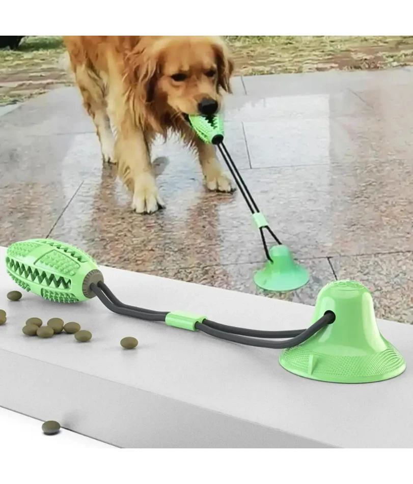 

Dog Chew Toys for Aggressive Chewers Interactive Dog Suction Cup Toy Teething Rope Toy Dog Puzzle Treat Food Dispensing Ball Toy