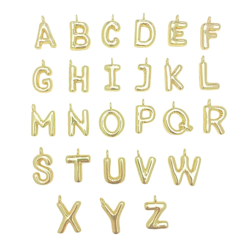 

2 Pieces Shiny 26 Letter Pendant Brass Gold Plated Jewelry for DIY Necklace Making Accessories European American Top Sell Charms